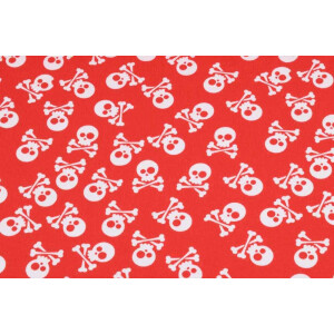 100x150 cm Cotton jersey skulls red
