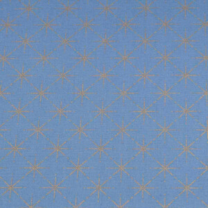 50x140 cm cotton christmas stars steel blue/bronze