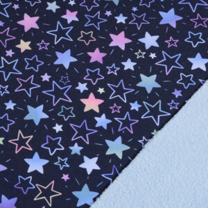 Softshell digital print stars navy/purple