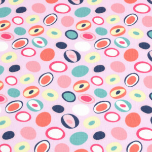 100x150 cm cotton jersey colorful dots light pink