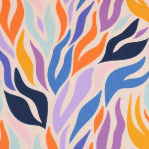 100x150 cm cotton jersey flames abstract salmon