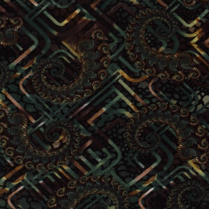 Jersey fabric discharge abstract olive