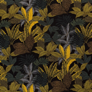 Jersey fabric discharge Flowers olive