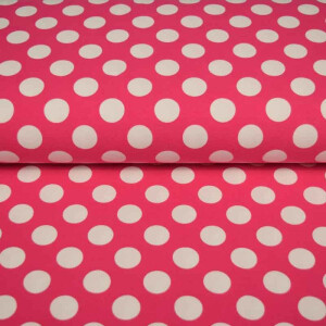 100x150 CM cotton jersey large dots pink