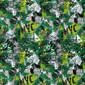 Jogging fabric digital printed graffiti green