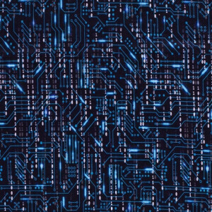 Jogging fabric digital printed Bytes navy