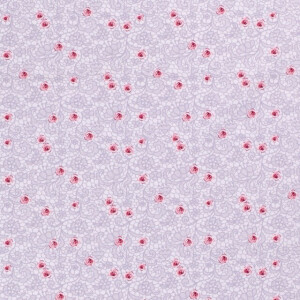 cotton poplin printed lace with roses light grey