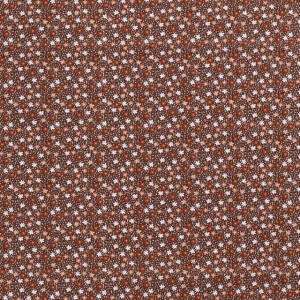 Cotton poplin printed flowers brown