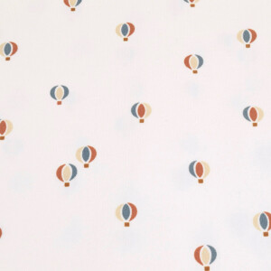Cotton jersey hot air balloons offwhite