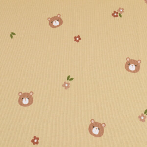 cotton jersey bears and flowers beige