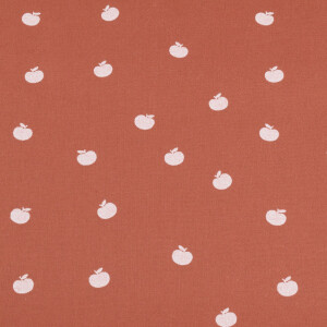 cotton poplin printed apples old pink