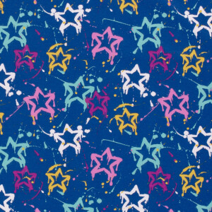 French Terry stars blue