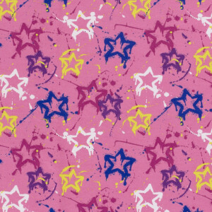 95x150cm French Terry stars pink