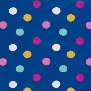 French Terry dots blue