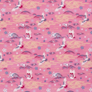 Cotton poplin Dream Birds pink