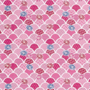 Cotton poplin Flower hills pink