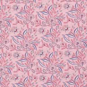 Cotton poplin Abstract flowers light pink