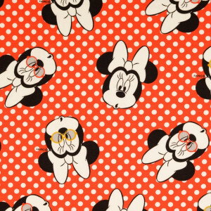 cotton jersey digital print Minnie Mouse red