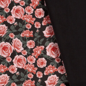 Softshell digital print roses black