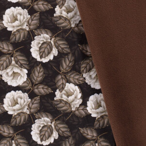 Softshell digital print flowers brown