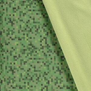 Softshell digital print pixel pattern green