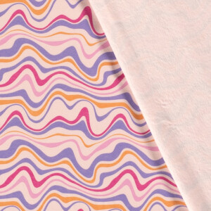 Alpenfleece abstract stripes light pink