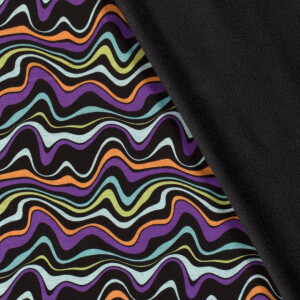 Alpenfleece abstract stripes black