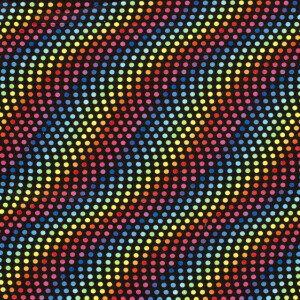 Jogging fabric digital printed abstract dots black/multicolor