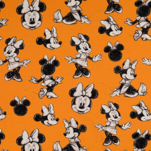 cotton jersey digital print Minnie Mouse ocher