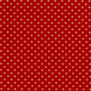 Cotton christmas stars red/gold
