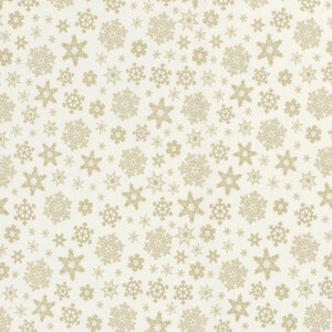 50x145 cm Cotton christmas snowflakes cream/gold