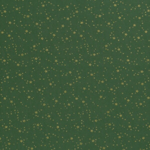 Cotton christmas stars green/gold