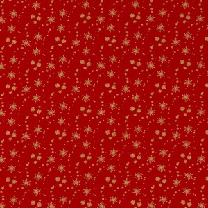 Cotton christmas stars red/gold