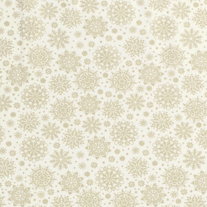 50x145 cm Cotton christmas snowflakes cream/gold