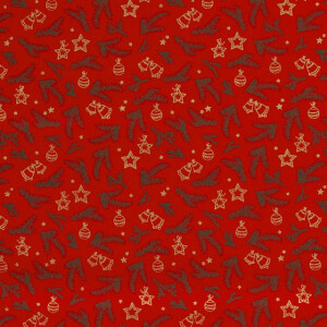 50x145 cm Cotton christmas decorations red/gold