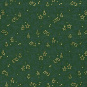 Cotton christmas decorations green/gold