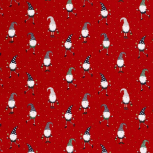 Cotton christmas gnomes red/gold