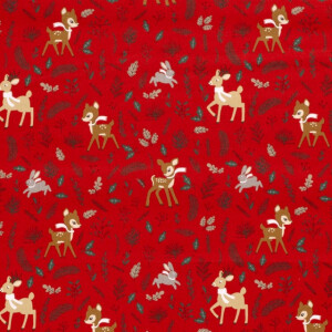 Cotton christmas deer red/gold