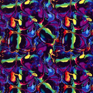 Polyester jersey abstract multicolor/navy