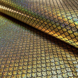 Lamé stretch foiled mermaid gold