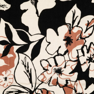 viscose linen flowers brown