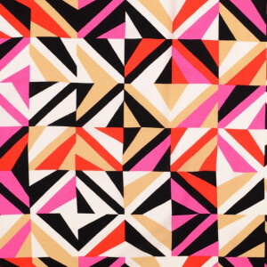 viscose poplin geometric pink/red