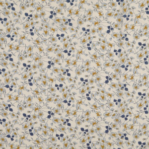viscose poplin flowers denim blue