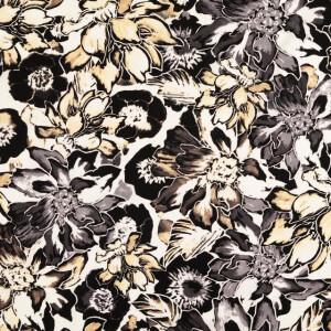 viscose poplin flowers beige