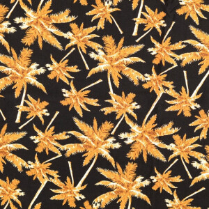 viscose poplin palm trees black