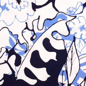 viscose poplin flowers blue