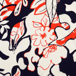 viscose poplin flowers red