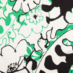 viscose poplin flowers green