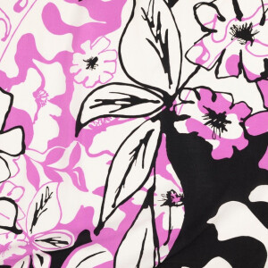 viscose poplin flowers fuchsia