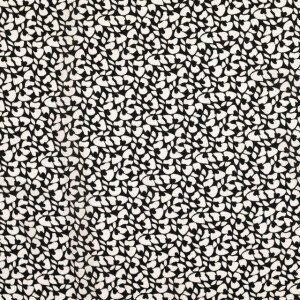 viscose poplin flowers white/black